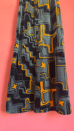 Vintage 1970s Grey Velvet Geometric Maxi Skirt