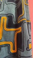 Vintage 1970s Grey Velvet Geometric Maxi Skirt