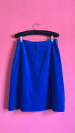 Vintage 1980s Cobalt Blue Velvet A-Line Skirt
