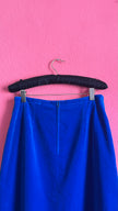 Vintage 1980s Cobalt Blue Velvet A-Line Skirt