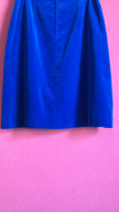Vintage 1980s Cobalt Blue Velvet A-Line Skirt