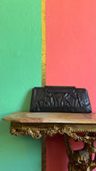 Vintage 1930s Shortite Black Leather Evening Bag Made In USA
