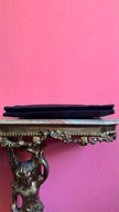 Vintage 1930s Shortite Black Leather Evening Bag Made In USA