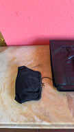 Vintage 1930s Shortite Black Leather Evening Bag Made In USA