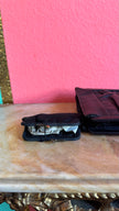 Vintage 1930s Shortite Black Leather Evening Bag Made In USA