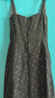 Vintage 1960s Green Metallic Thread Cocktail Dress