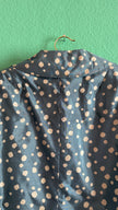 Vintage 1980s Blue Silk Polka Dot Cropped Blazer