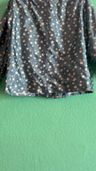 Vintage 1980s Blue Silk Polka Dot Cropped Blazer