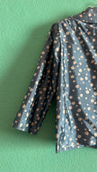 Vintage 1980s Blue Silk Polka Dot Cropped Blazer