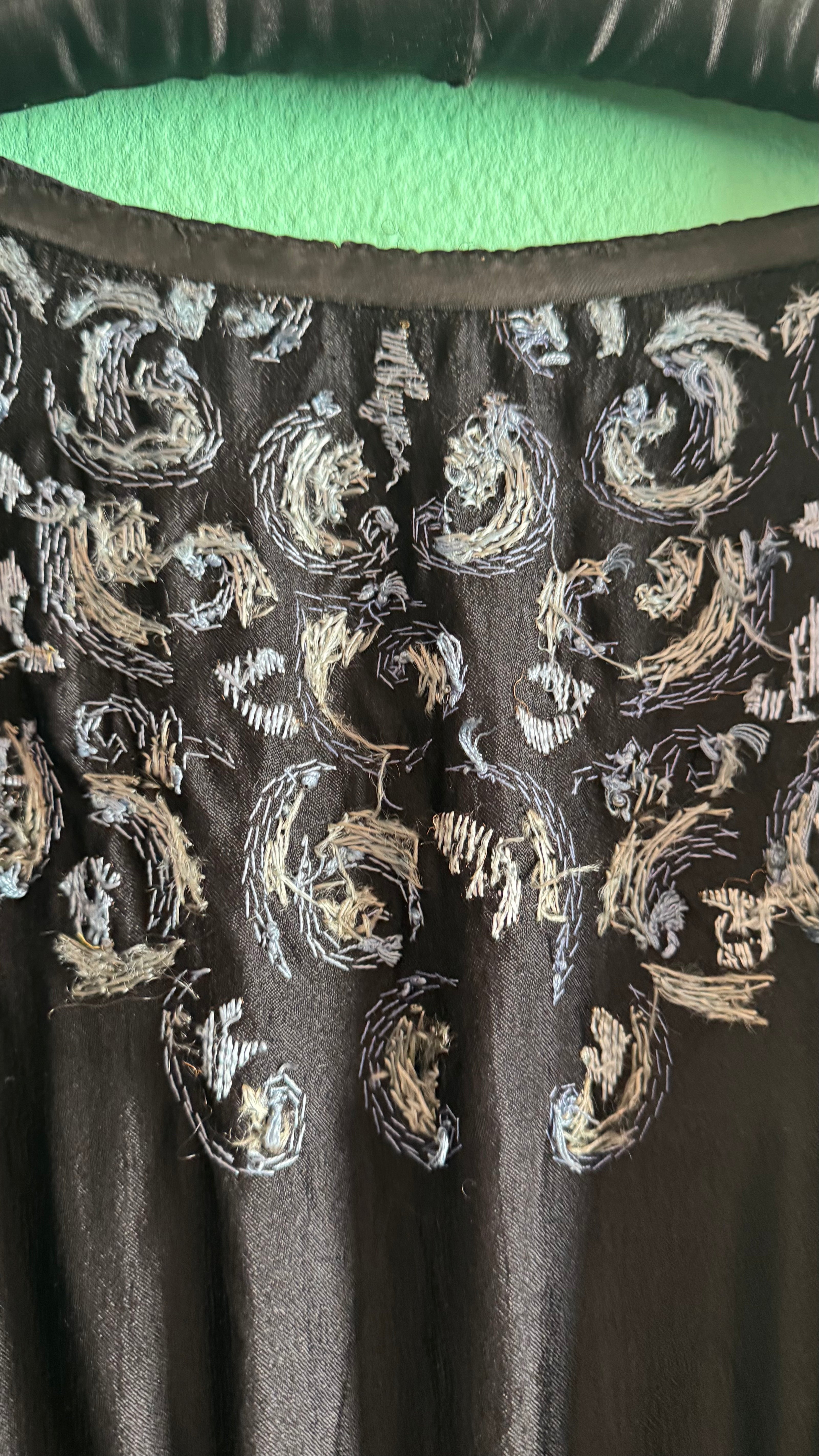 Vintage 1920s Black Embroidered Flapper Dress