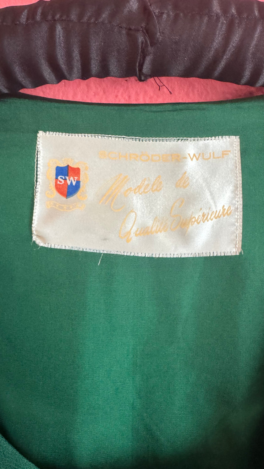 Vintage 1980s Schröder Wulf Green Wool Dress