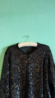 Black Sequin Embroidered Evening Jacket