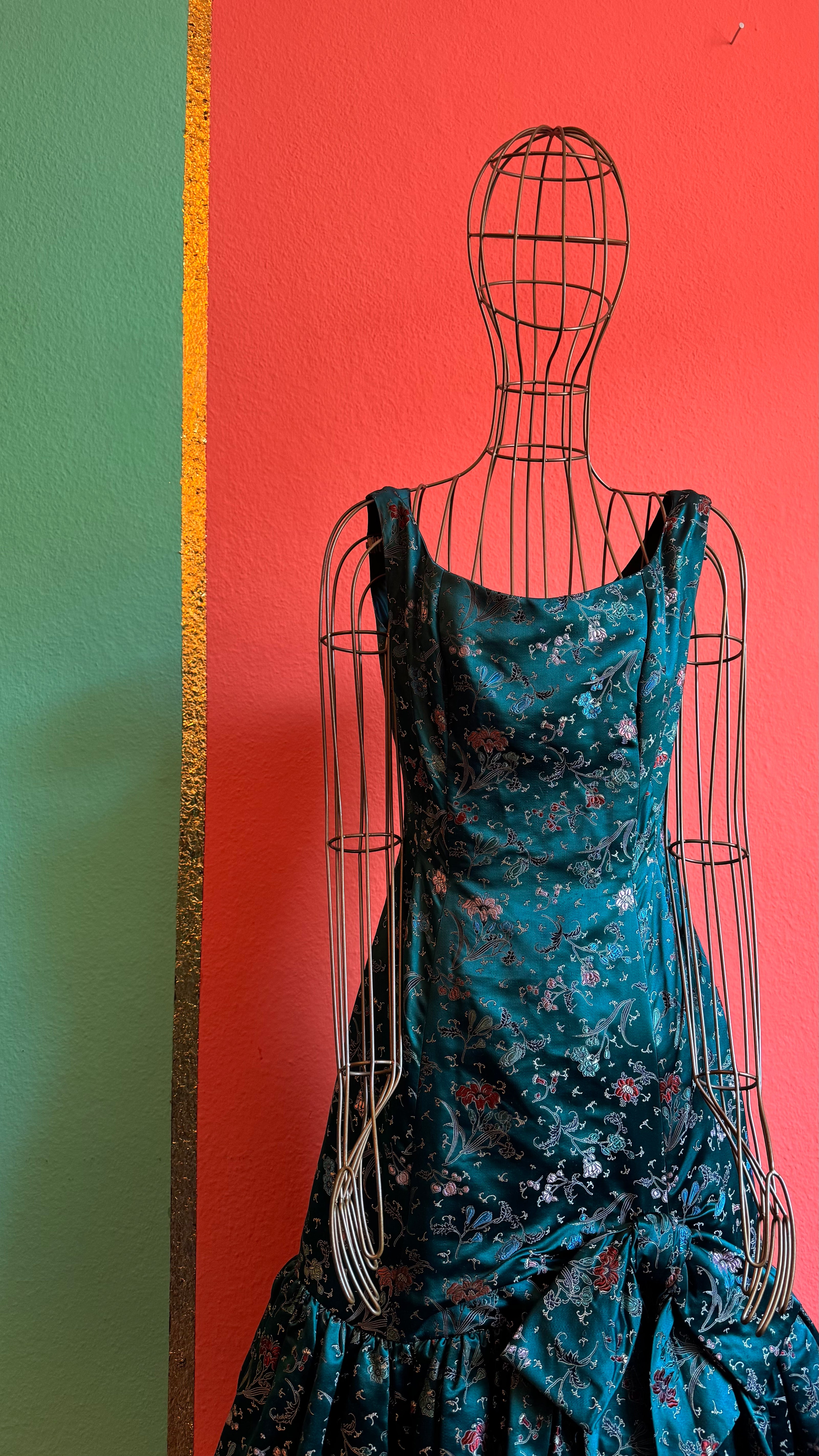 Vintage 1980s Schröder Wulf Green Wool Dress