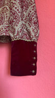 Vintage 1970s Dietrich Burgundy Brocade And Velvet Dirndl Set