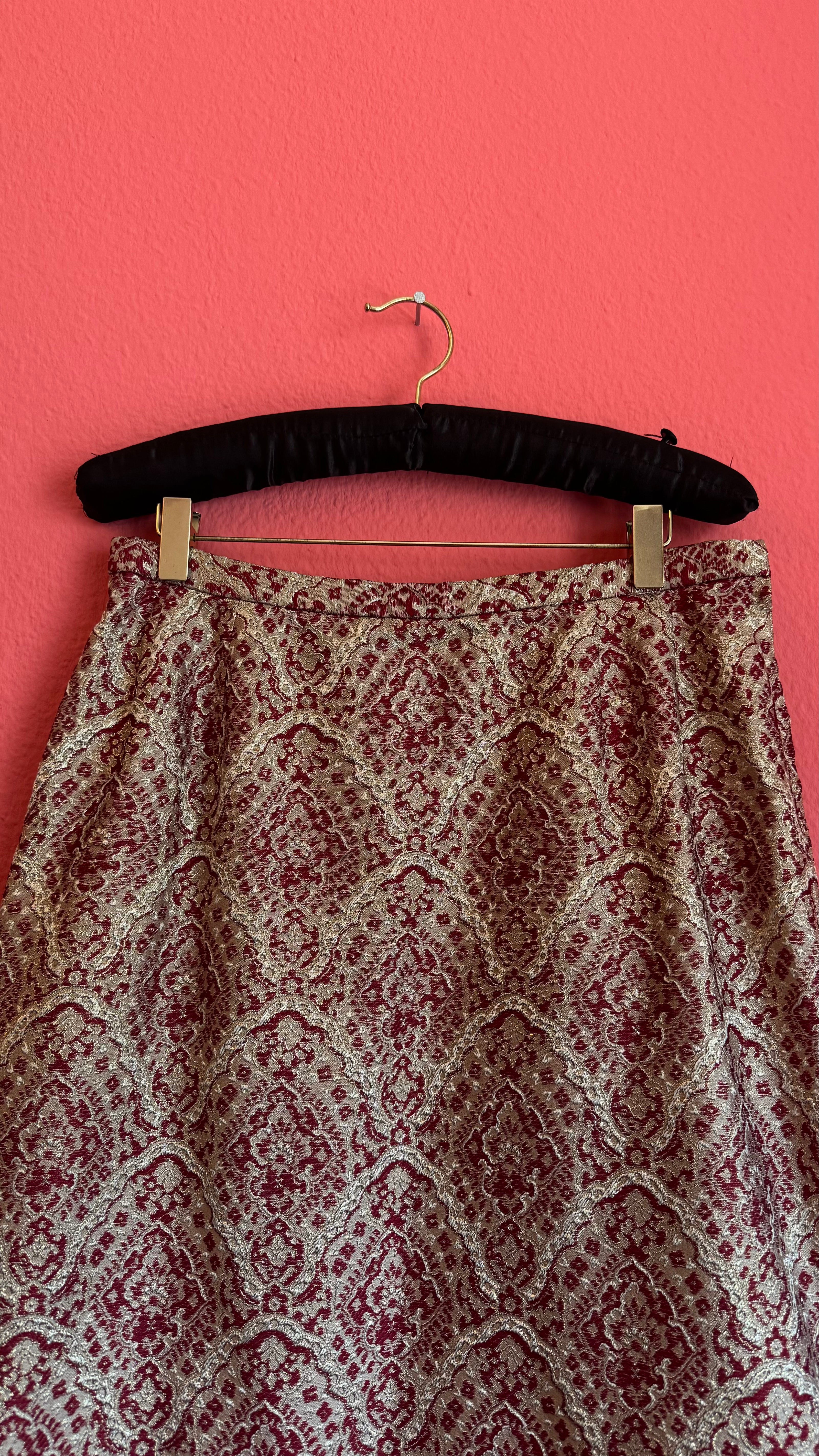 Vintage 1970s Dietrich Burgundy Brocade And Velvet Dirndl Set
