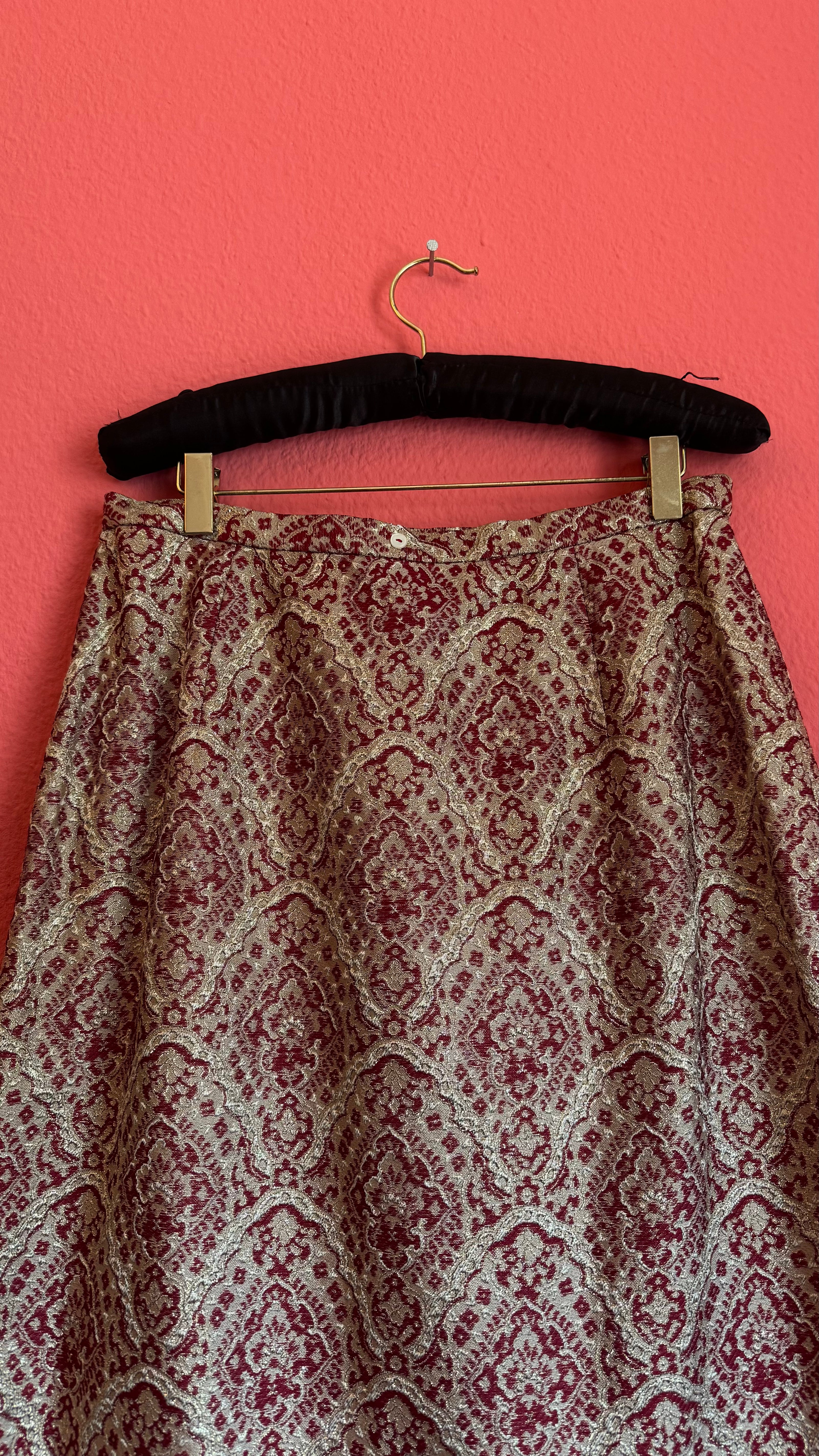 Vintage 1970s Dietrich Burgundy Brocade And Velvet Dirndl Set