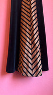 Vintage 1990s Vera Mont Black Velvet Striped Evening Dress
