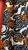 Vintage 1970s Black And Ivory Floral Maxi Dress