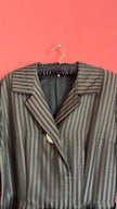 Vintage 1980s Striped Cotton Blend Shirt Dress