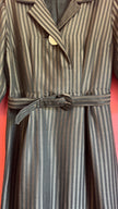 Vintage 1980s Striped Cotton Blend Shirt Dress