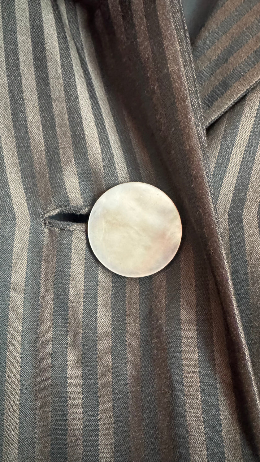 Vintage 1980s Striped Cotton Blend Shirt Dress