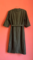 Vintage 1980s Striped Cotton Blend Shirt Dress