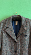 Vintage 1980s Tricosa Wool Acrylic Herringbone Skirt Suit Set
