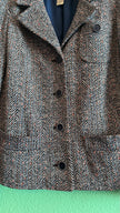 Vintage 1980s Tricosa Wool Acrylic Herringbone Skirt Suit Set