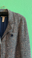 Vintage 1980s Tricosa Wool Acrylic Herringbone Skirt Suit Set