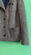 Vintage 1980s Tricosa Wool Acrylic Herringbone Skirt Suit Set