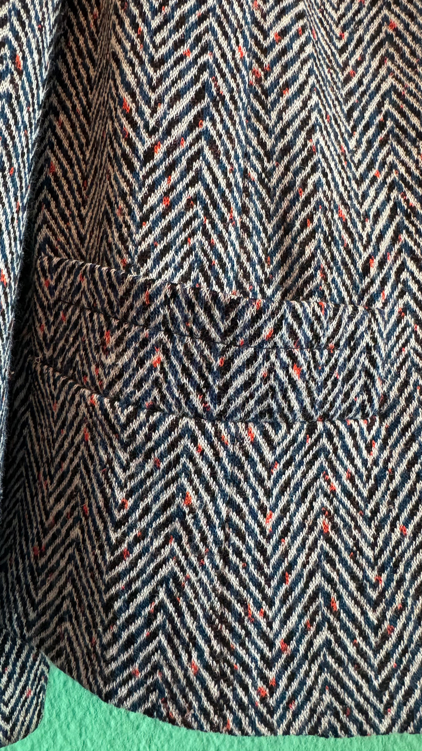 Vintage 1980s Tricosa Wool Acrylic Herringbone Skirt Suit Set