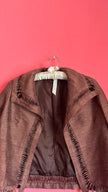 Vintage 1980s Brown Silk Cotton Skirt Suit Set