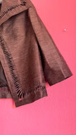 Vintage 1980s Brown Silk Cotton Skirt Suit Set