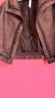 Vintage 1980s Brown Silk Cotton Skirt Suit Set