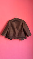 Vintage 1980s Brown Silk Cotton Skirt Suit Set