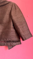 Vintage 1980s Brown Silk Cotton Skirt Suit Set