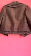 Vintage 1980s Brown Silk Cotton Skirt Suit Set
