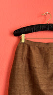 Vintage 1980s Brown Silk Cotton Skirt Suit Set