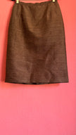 Vintage 1980s Brown Silk Cotton Skirt Suit Set