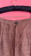 Vintage 1980s Brown Silk Cotton Skirt Suit Set
