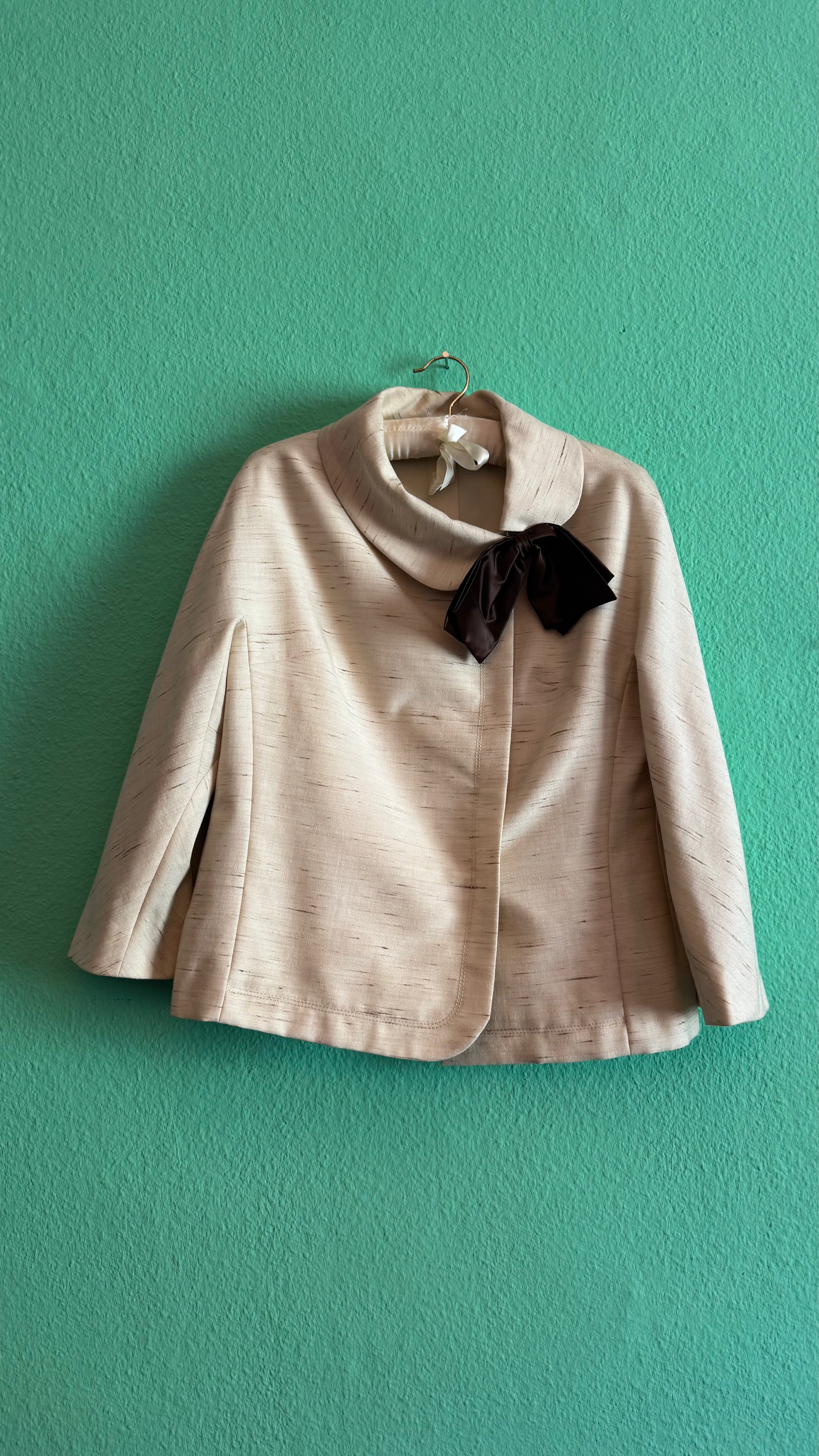 Vintage 1980s Cream Wool Blend Skirt Suit Set By Exquisit + Chic