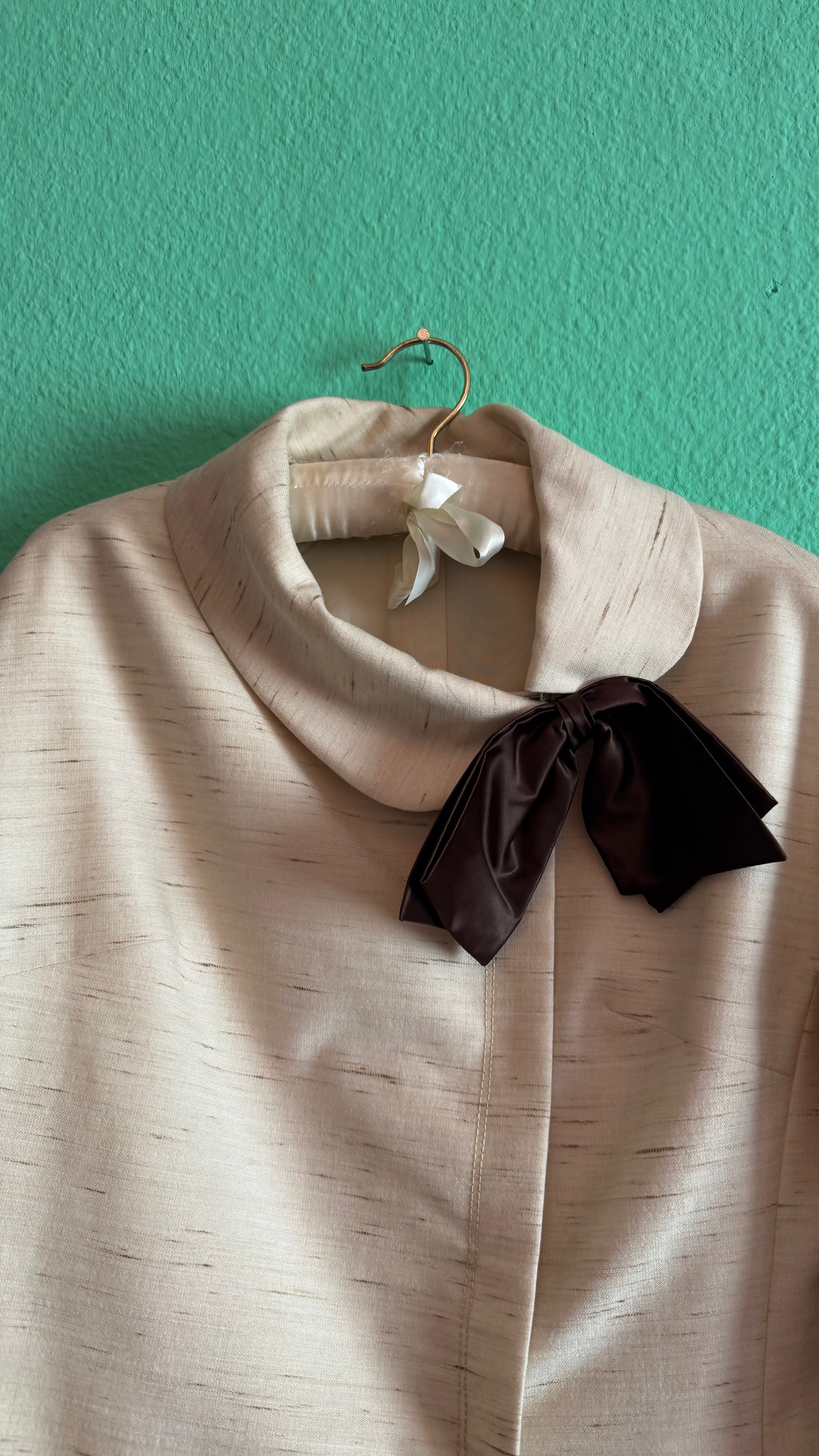 Vintage 1980s Cream Wool Blend Skirt Suit Set By Exquisit + Chic