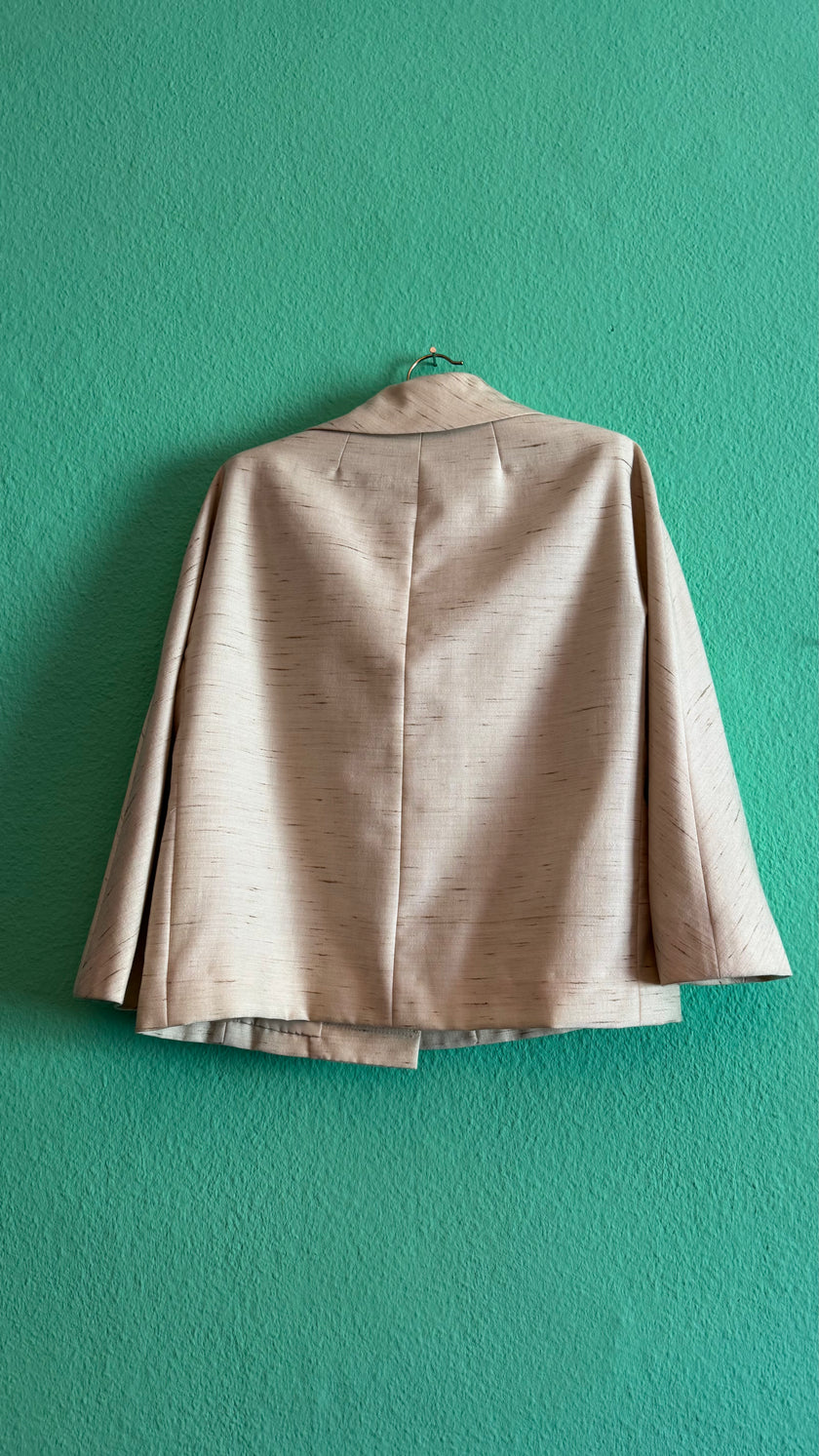 Vintage 1980s Cream Wool Blend Skirt Suit Set By Exquisit + Chic