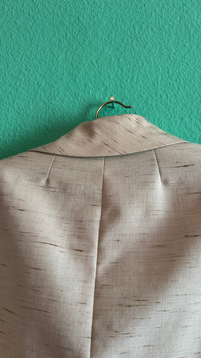 Vintage 1980s Cream Wool Blend Skirt Suit Set By Exquisit + Chic