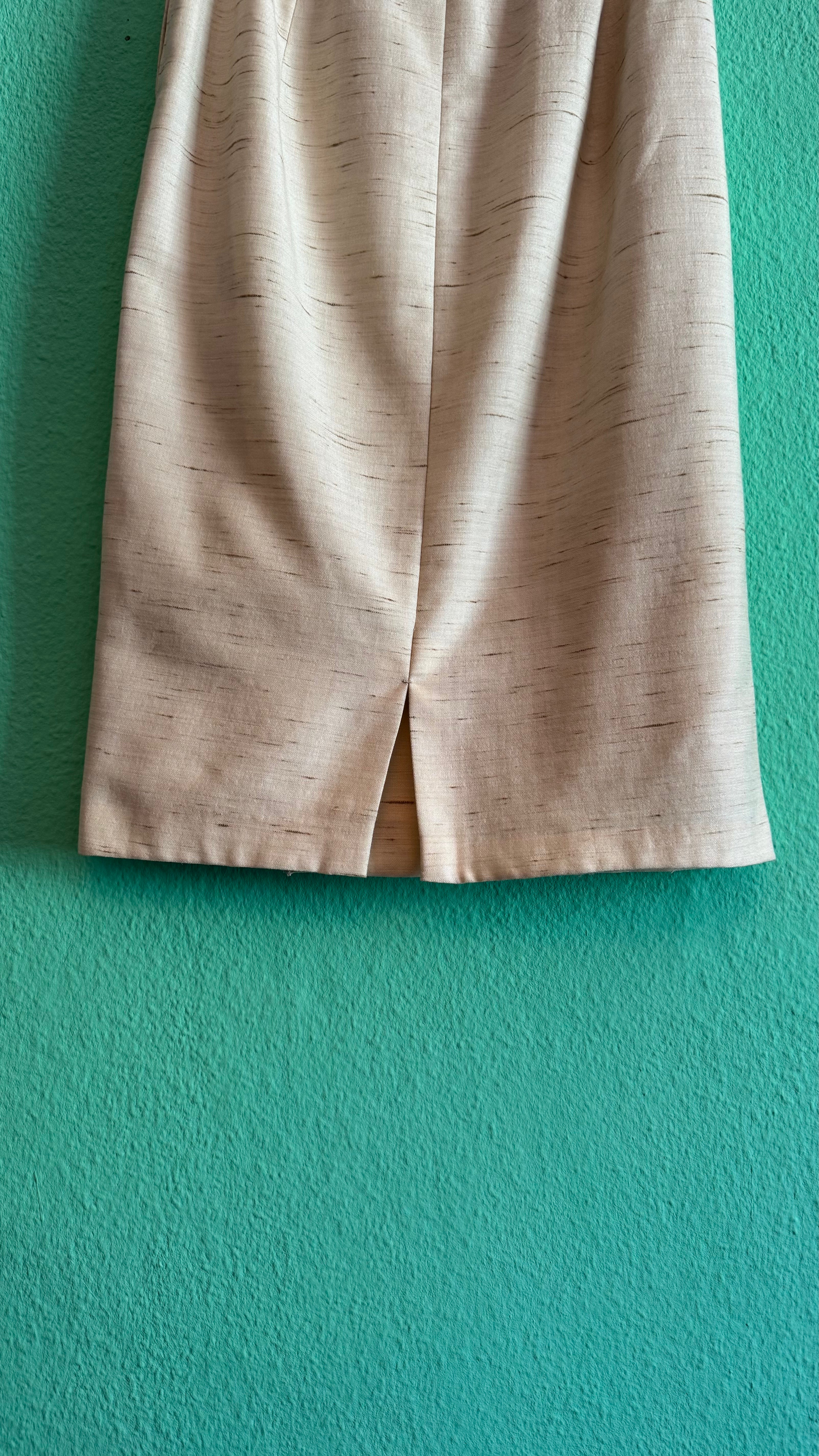 Vintage 1980s Cream Wool Blend Skirt Suit Set By Exquisit + Chic