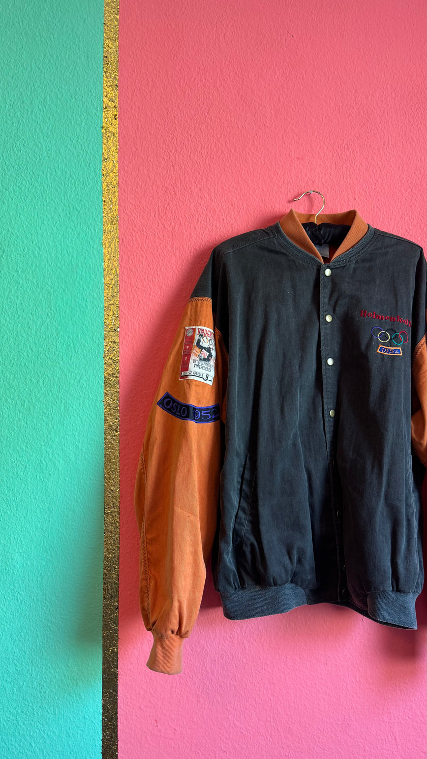 Vintage 1980s Adidas Oslo 1952 Olympic Bomber Jacket