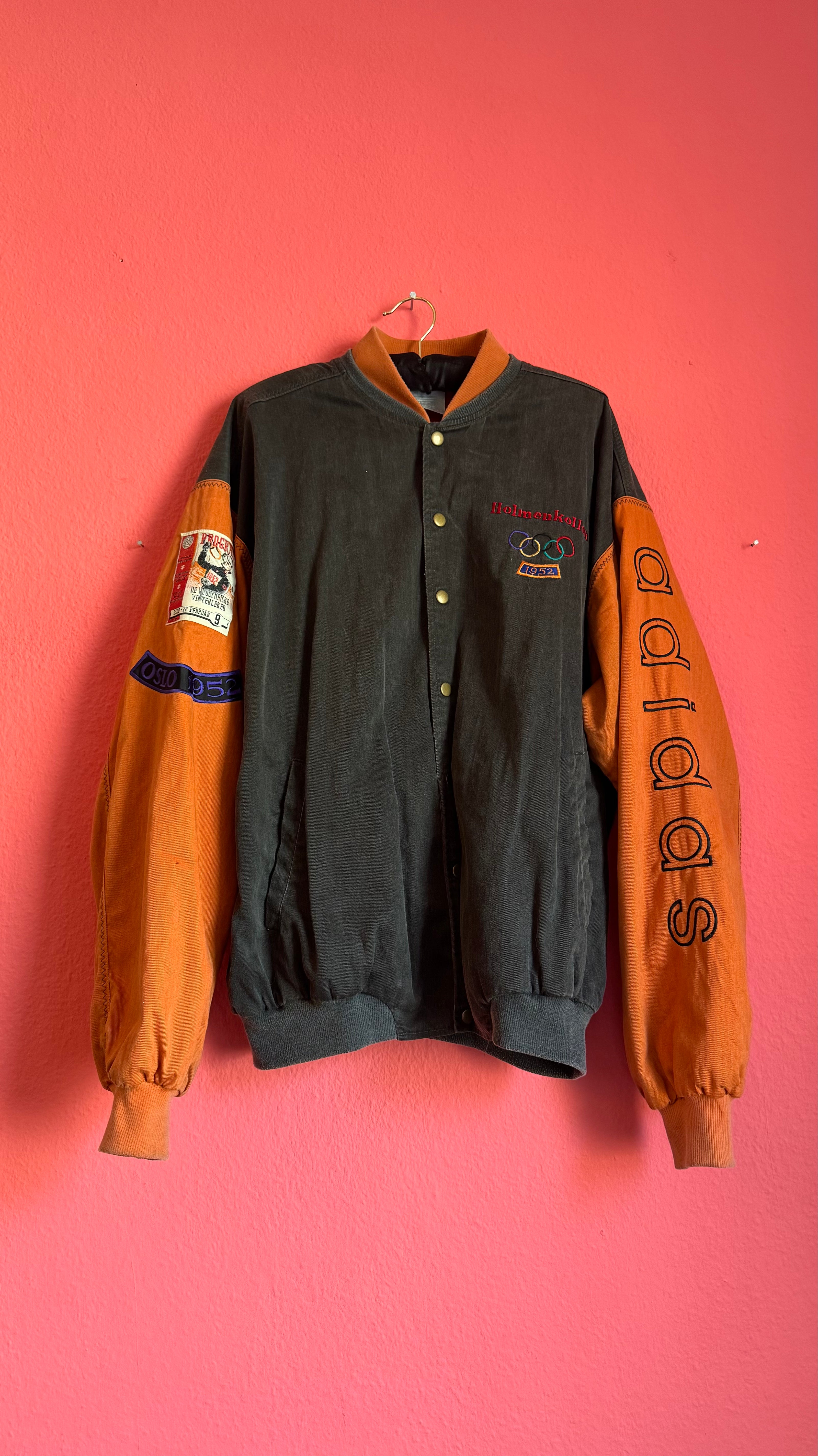 Vintage 1980s Adidas Oslo 1952 Olympic Bomber Jacket