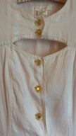 Vintage 1990s Escada Ivory Linen And Silk Button-Front Dress
