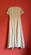 Vintage 1990s Escada Ivory Linen And Silk Button-Front Dress