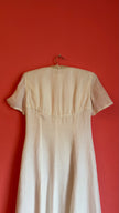 Vintage 1990s Escada Ivory Linen And Silk Button-Front Dress
